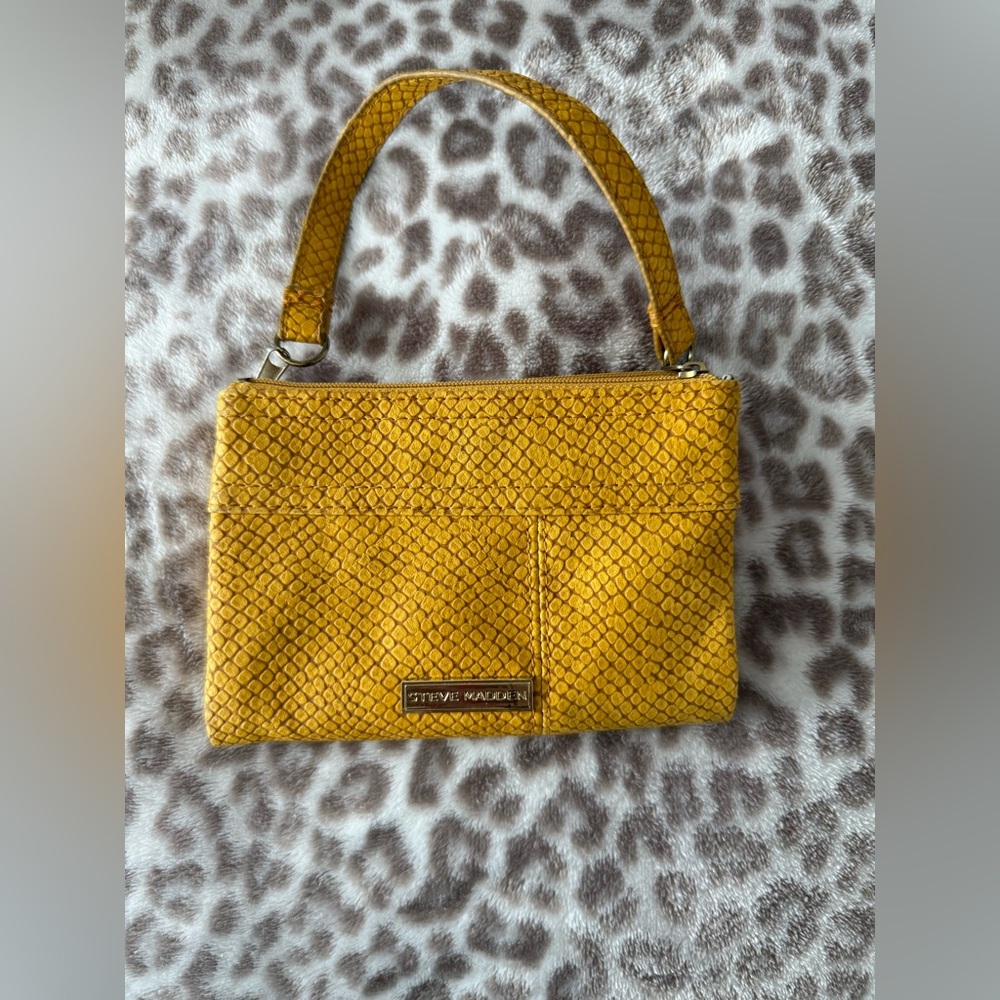 Steve Madden Yellow Textured Wristlet